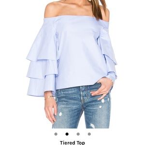Endless Rose blue off shoulder top xs